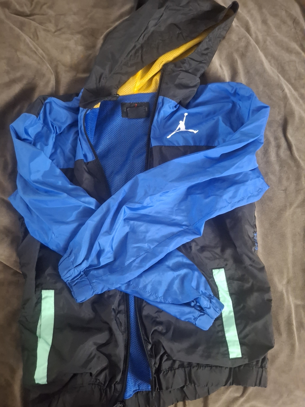 Jordan Blue and Black Windbreaker with Mint Accents